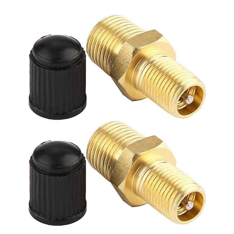 KIMISS Schrader Valve, 2Pcs 1/8" NPT MPT Brass Air Compressor Tank Fill Valve Relief Valve - Image 1